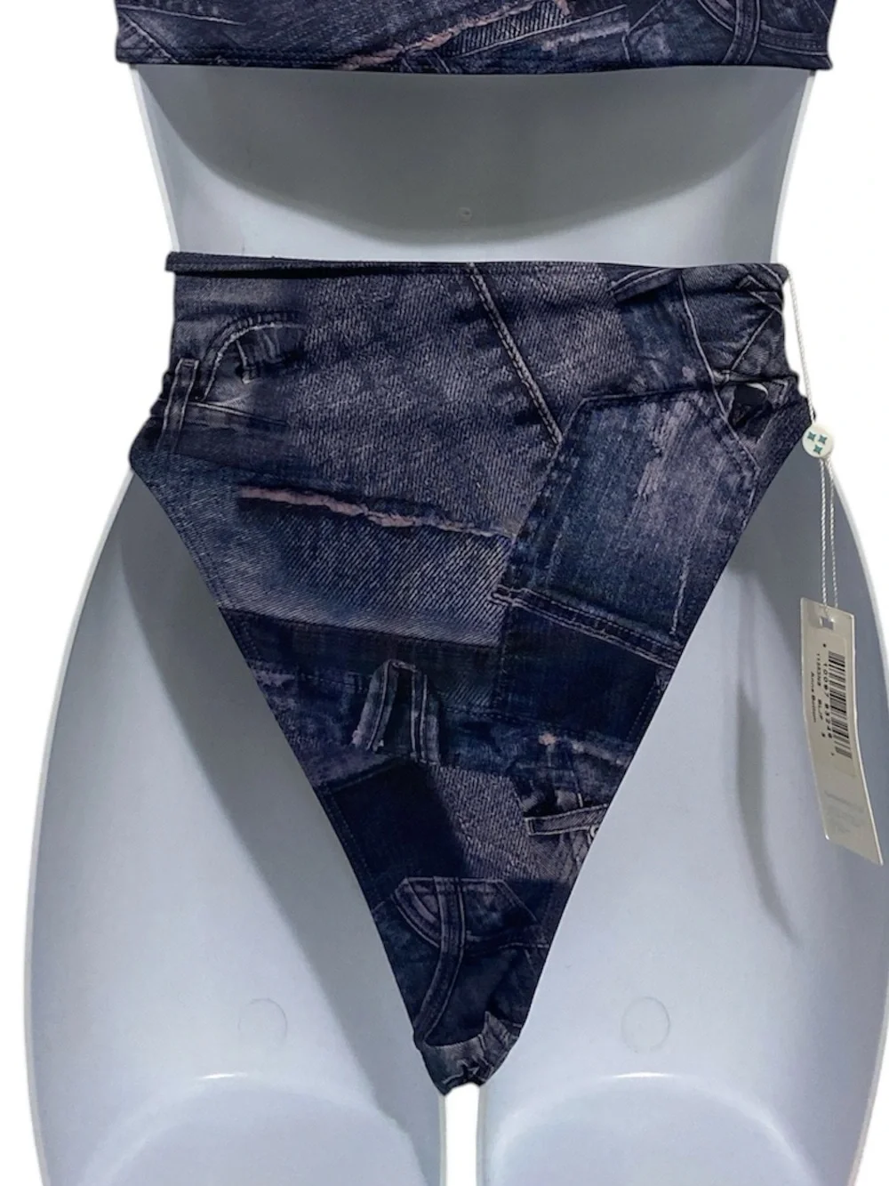 Frankie’s Bikinis Denim Print Anne Bikini Bottom